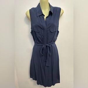 BCBGeneration Stormy Sky Button Front Sleeveless Dress